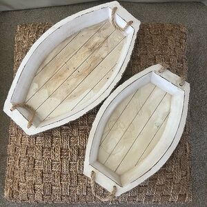 Marshalls Cream and Brown Wooden Trays